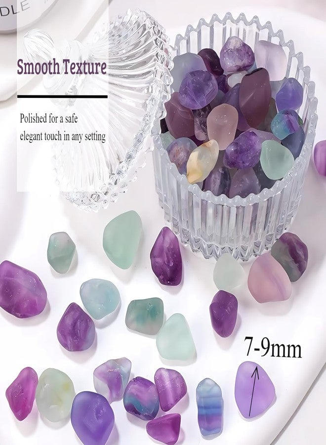 Wanwanzi 1lb Fluorite Aquarium Gravel Rocks - Tumbled Healing Crystal Chips - Bulk Gemstones for Fish Tank Decor - Fountain Vase Filler Planters - for Potted Plants - Image 3